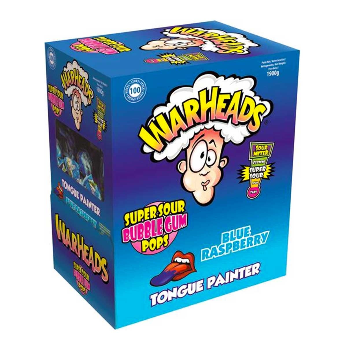Warheads sucette raspberry 💙à la pièce