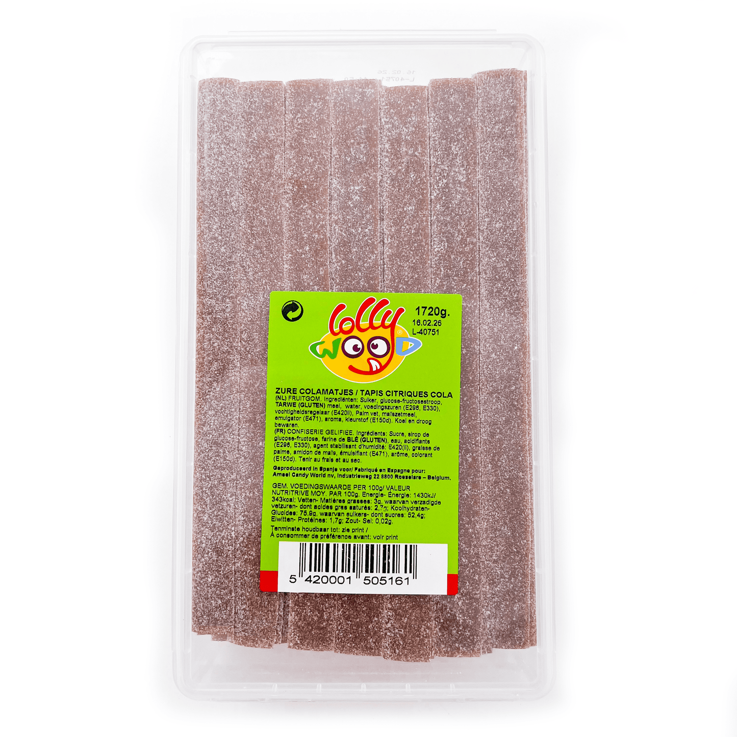 Lollywood tapis cola citrique 10 pièce